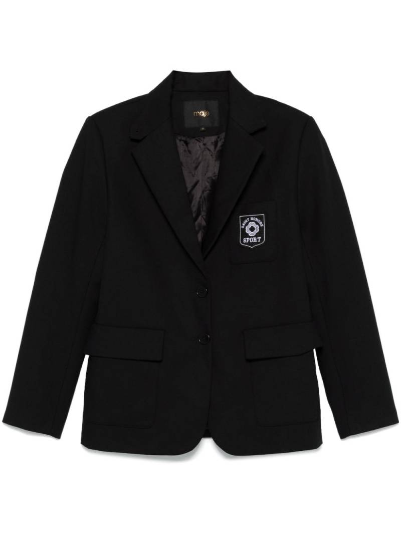 Maje logo-embroidered blazer - Black von Maje