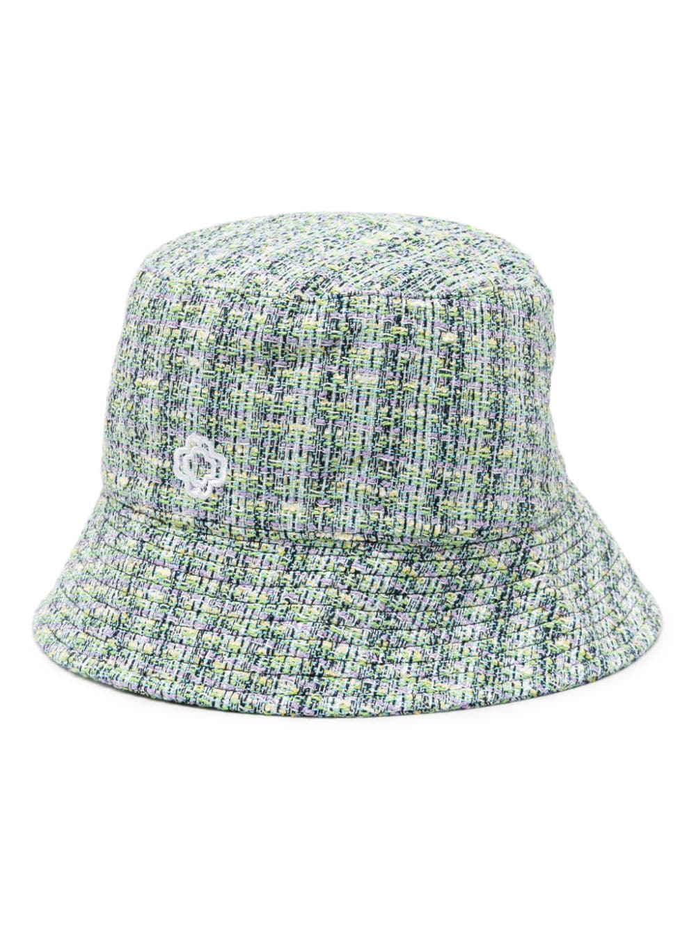 Maje logo-embroidered tweed bucket hat - Green von Maje