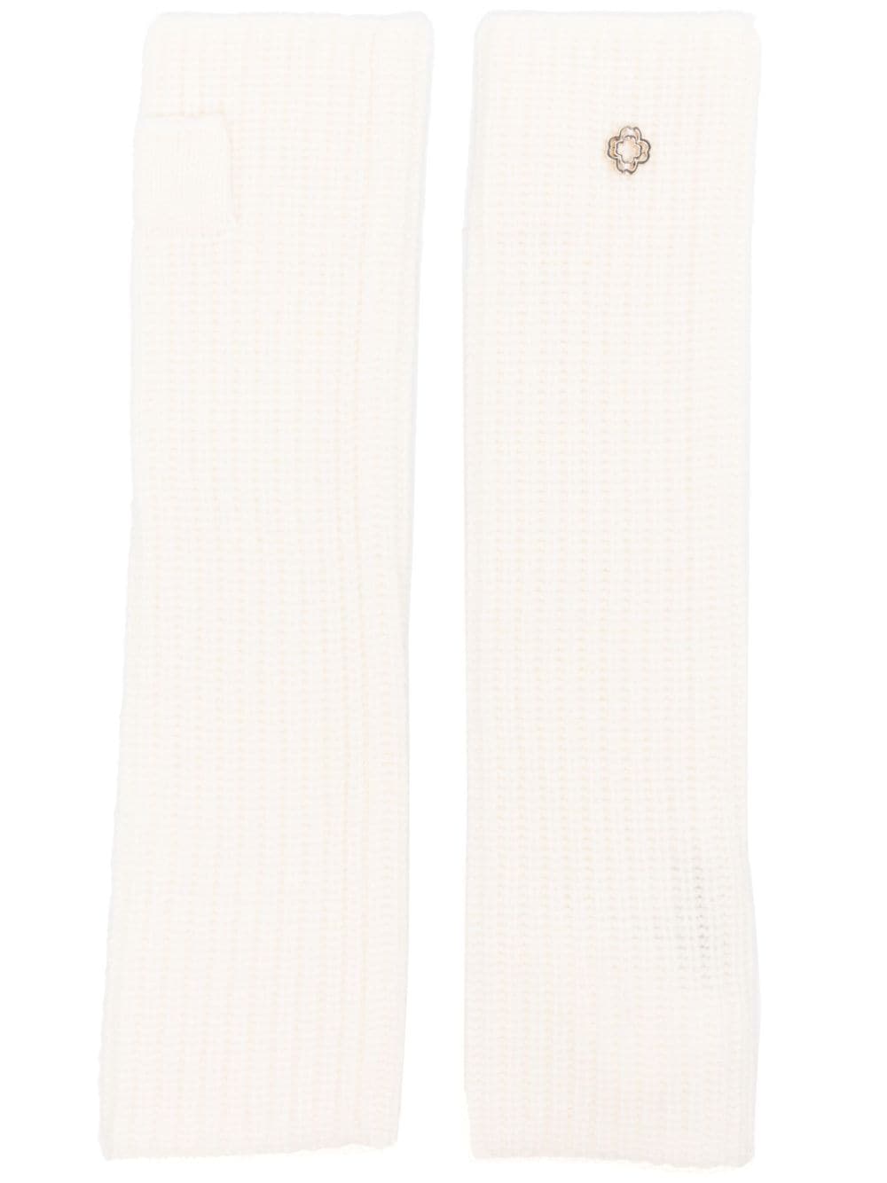 Maje logo-plaque gloves - White von Maje