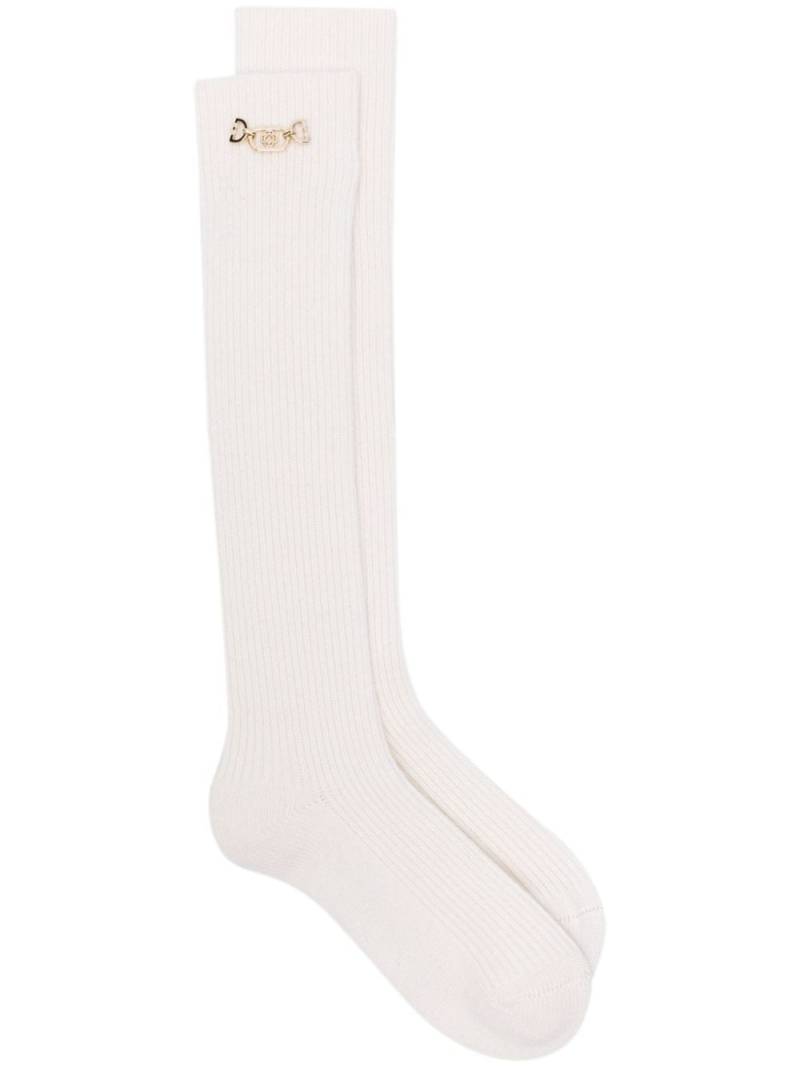 Maje logo-plaque socks - White von Maje