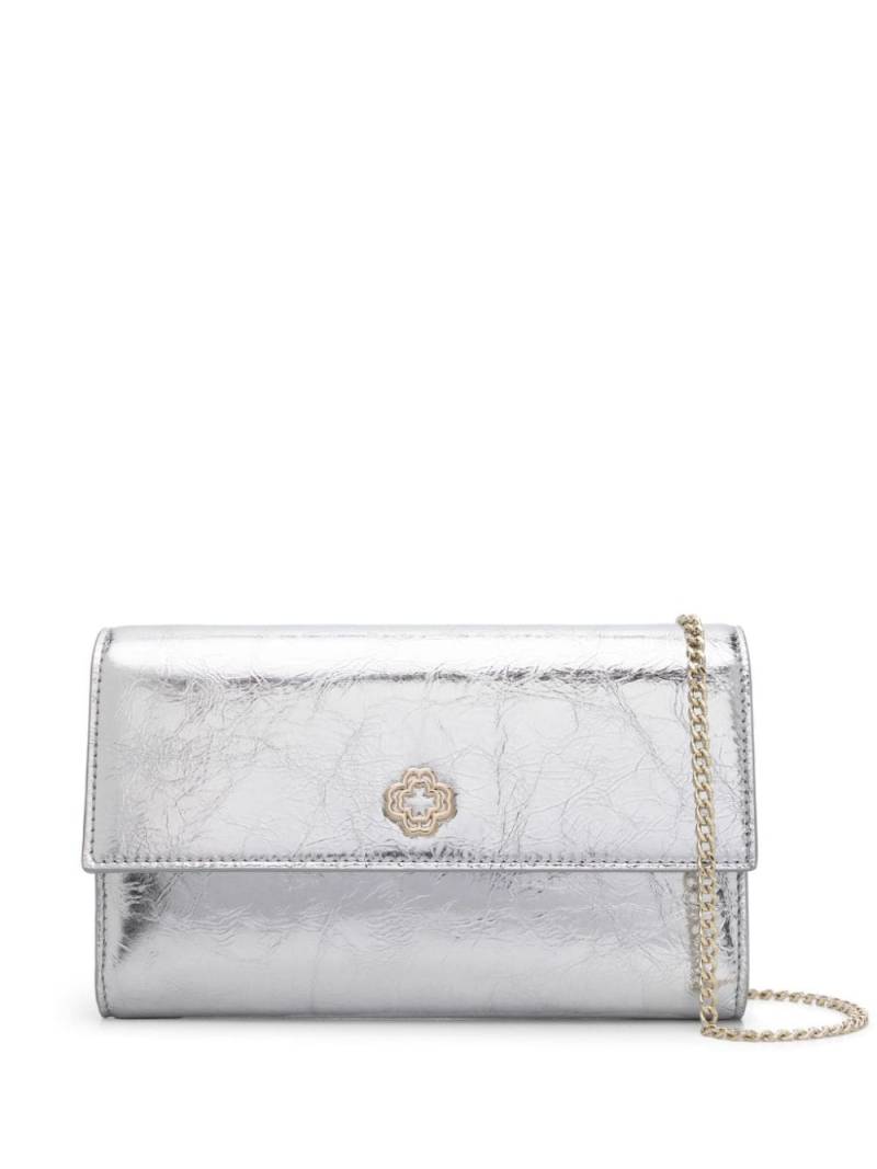 Maje metallic leather crossbody bag - Silver von Maje