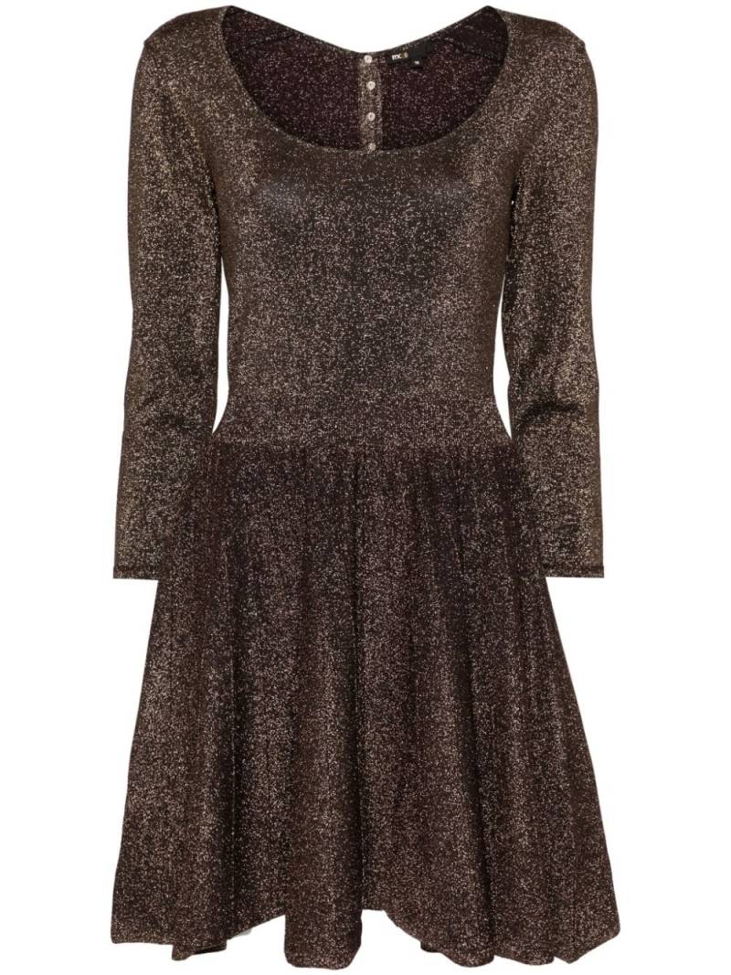 Maje metallic-threading ribbed mini dress - Brown von Maje