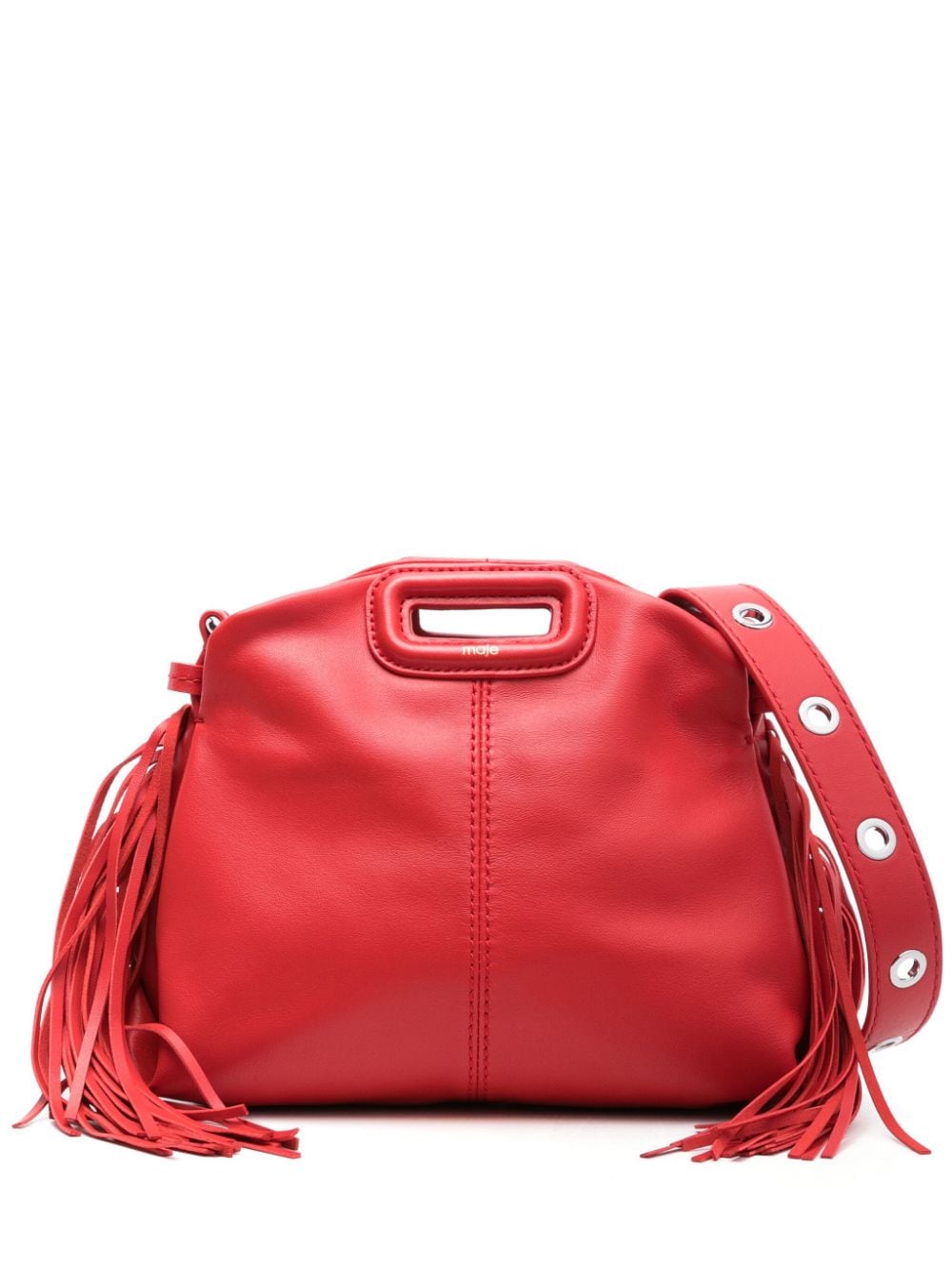 Maje mini Miss M leather shoulder bag - Red von Maje