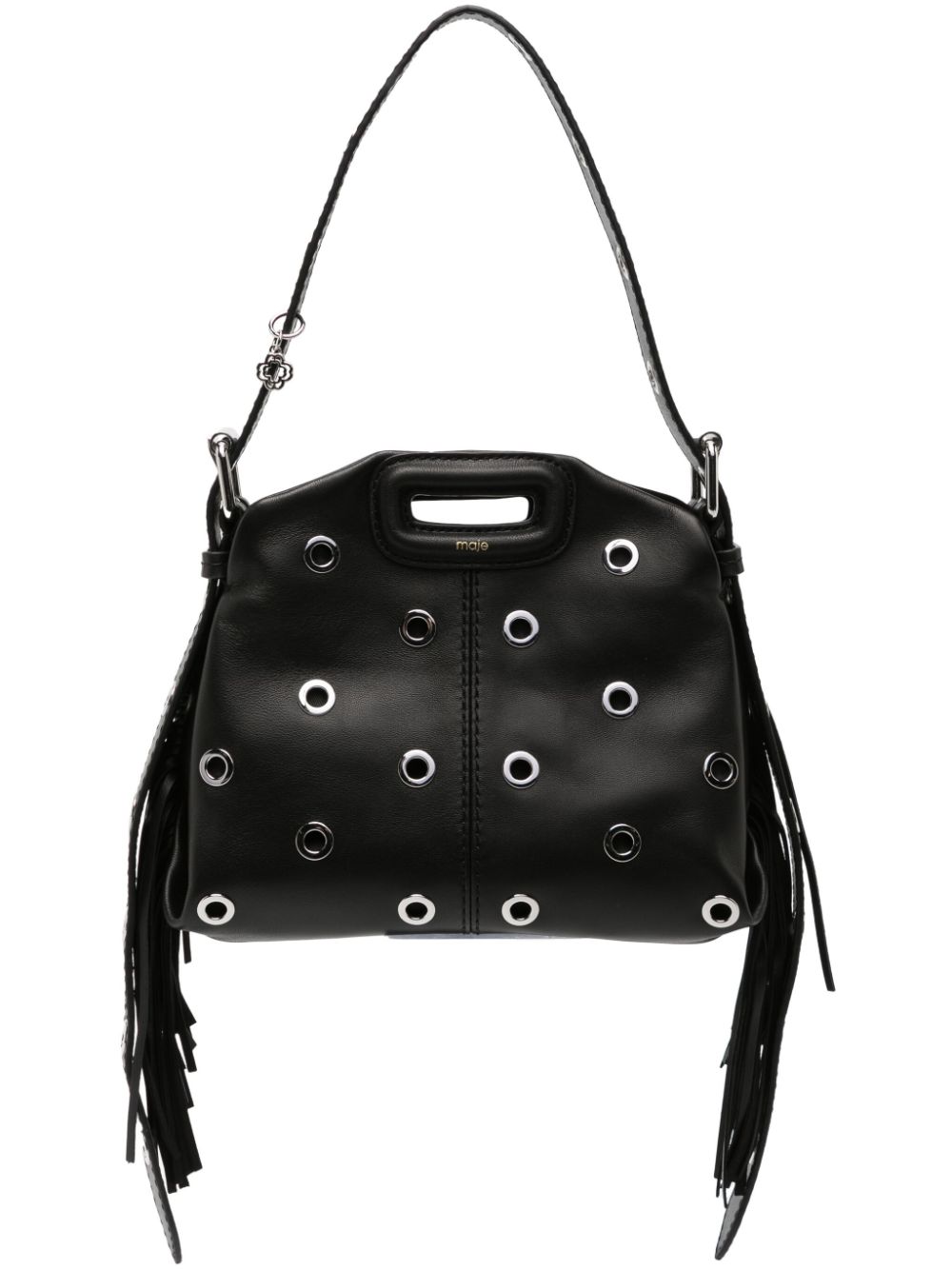 Maje mini Miss M leather shoulder bag - Black von Maje