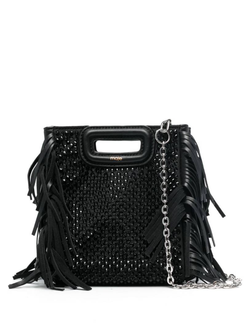 Maje mini rhinestone-embellished tote bag - Black von Maje