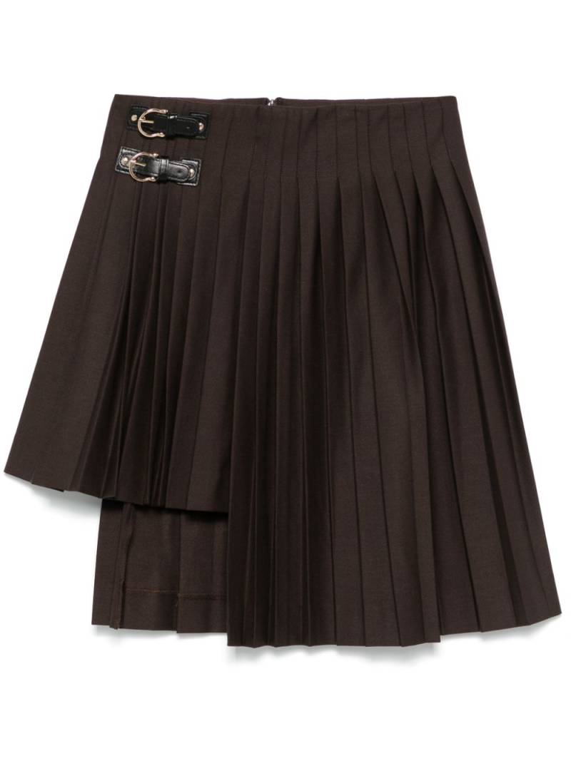 Maje asymmetrical pleated mini skirt - Brown von Maje