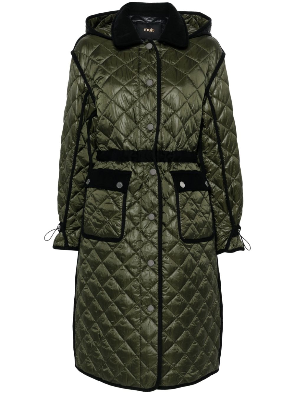 Maje quilted hooded coat - Green von Maje