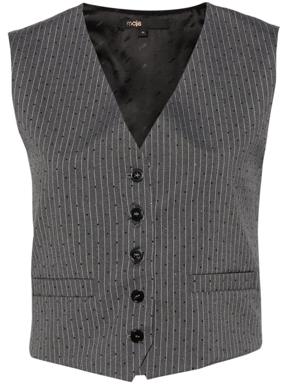 Maje rhinestone-embellished pinstripe waistcoat - Grey von Maje