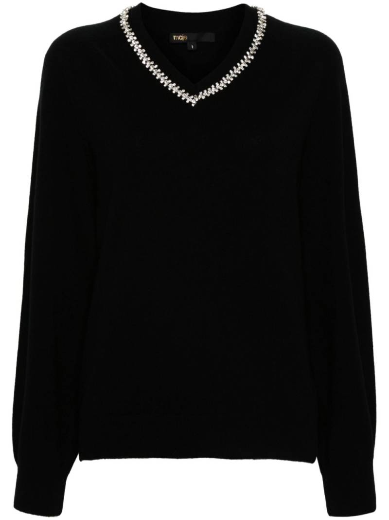 Maje rhinestone-embellished sweater - Black von Maje