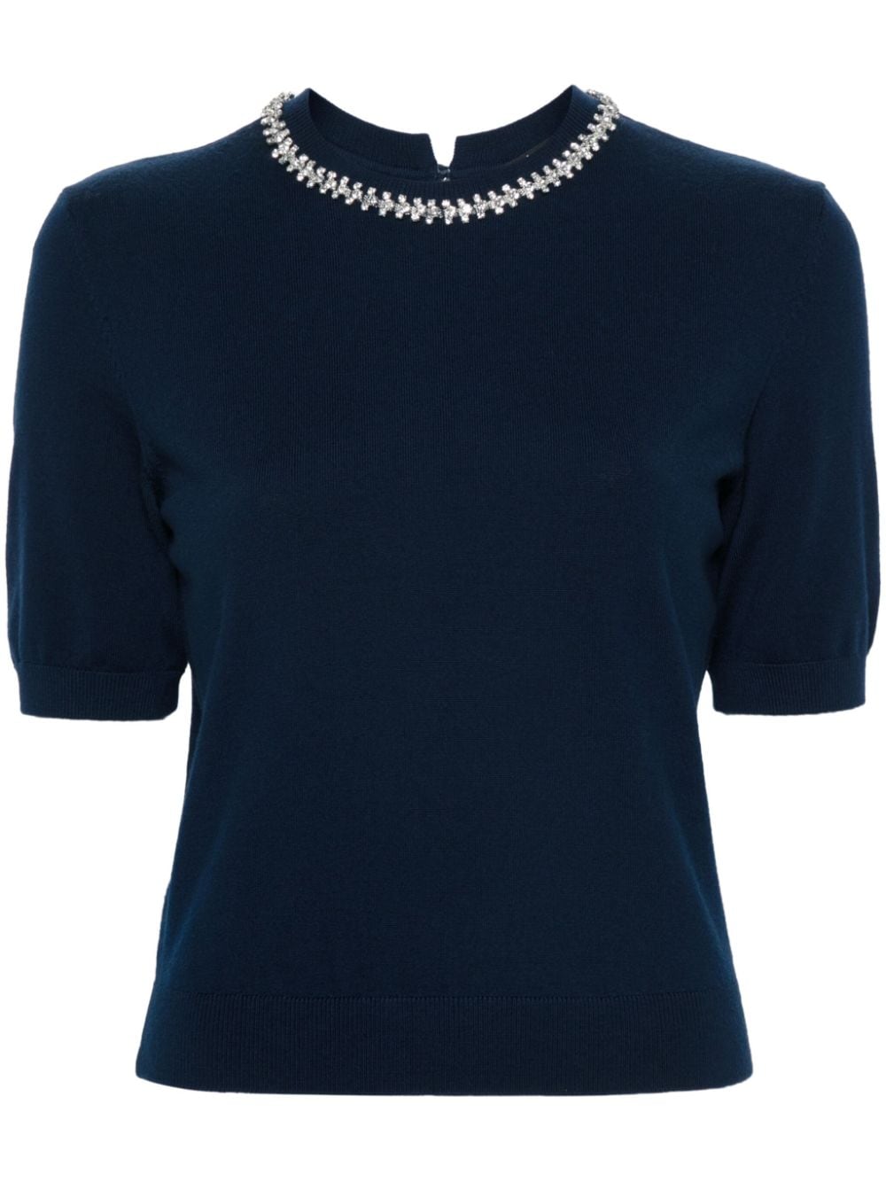 Maje rhinestone-embellished knitted top - Blue von Maje