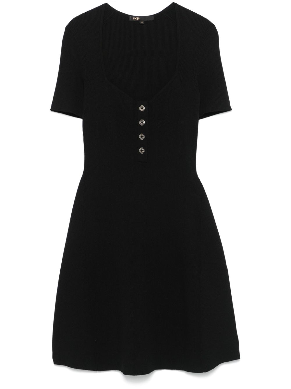 Maje ribbed mini dress - Black von Maje