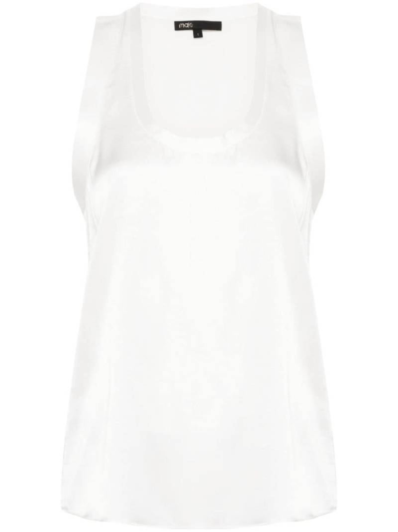 Maje scoop-neck satin tank top - White von Maje