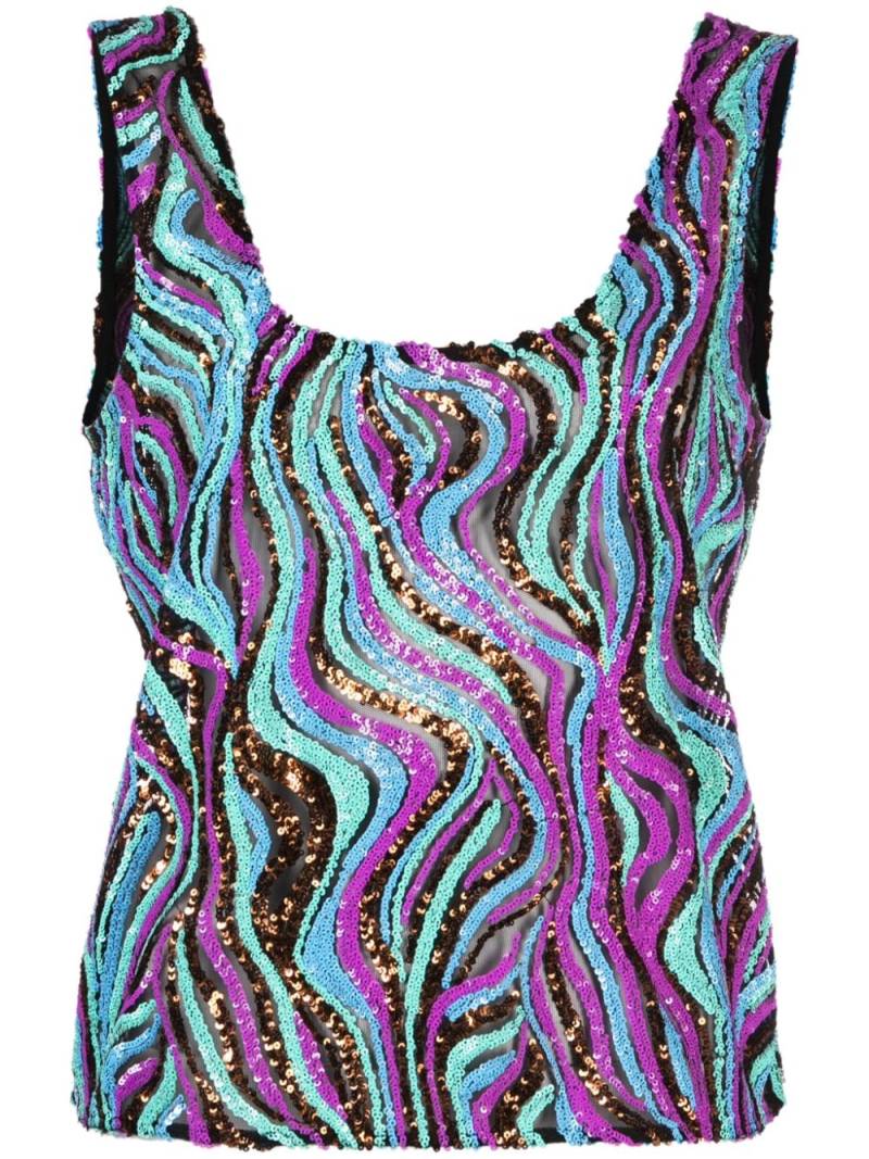 Maje sequinned sleeveless top - Black von Maje