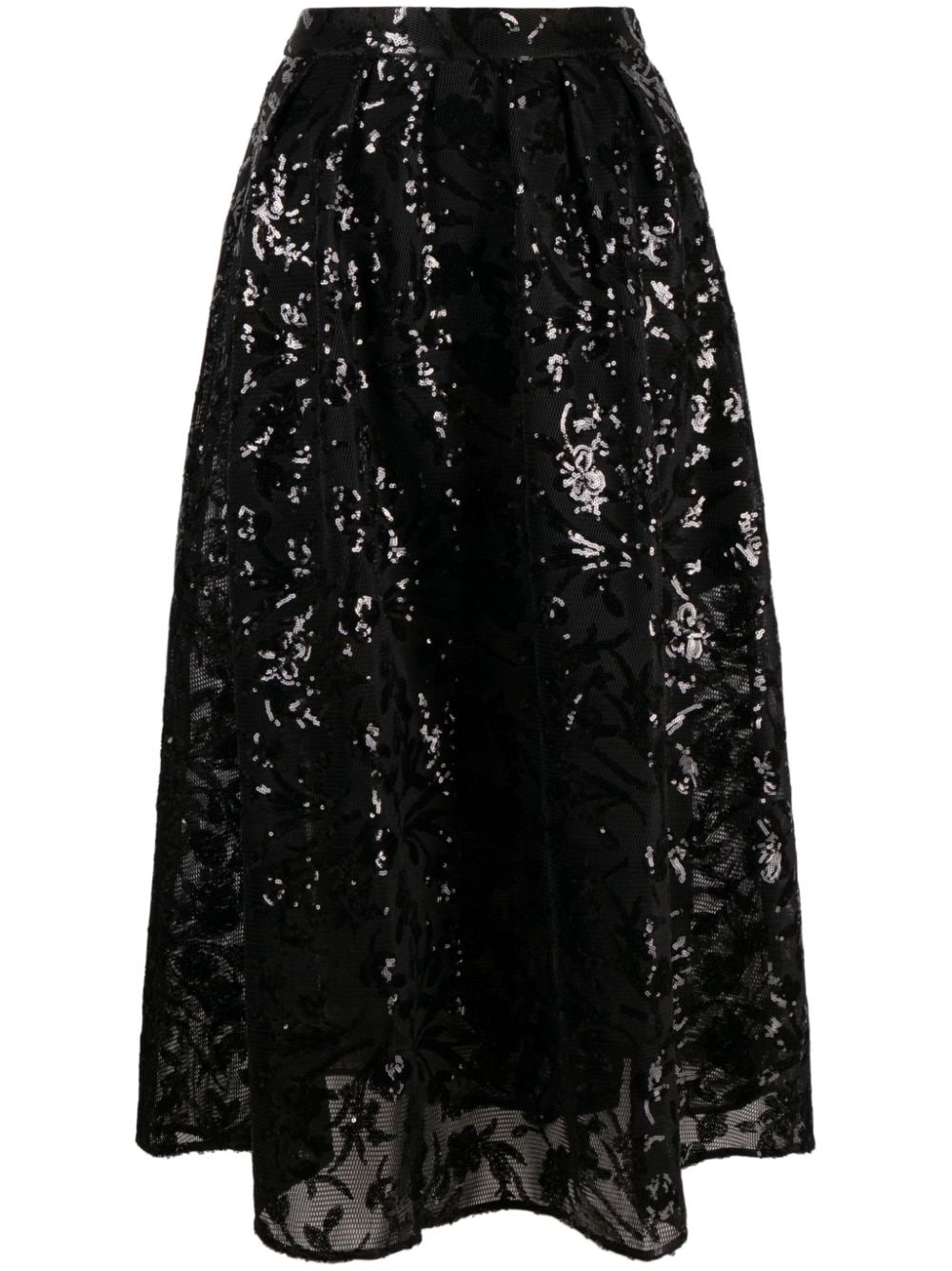 Maje sequinned mesh midi skirt - Black von Maje