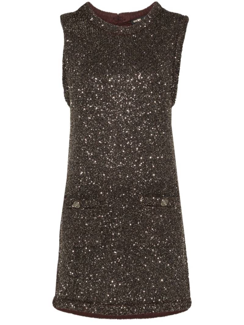 Maje sequinned sleeveless mini dress - Brown von Maje