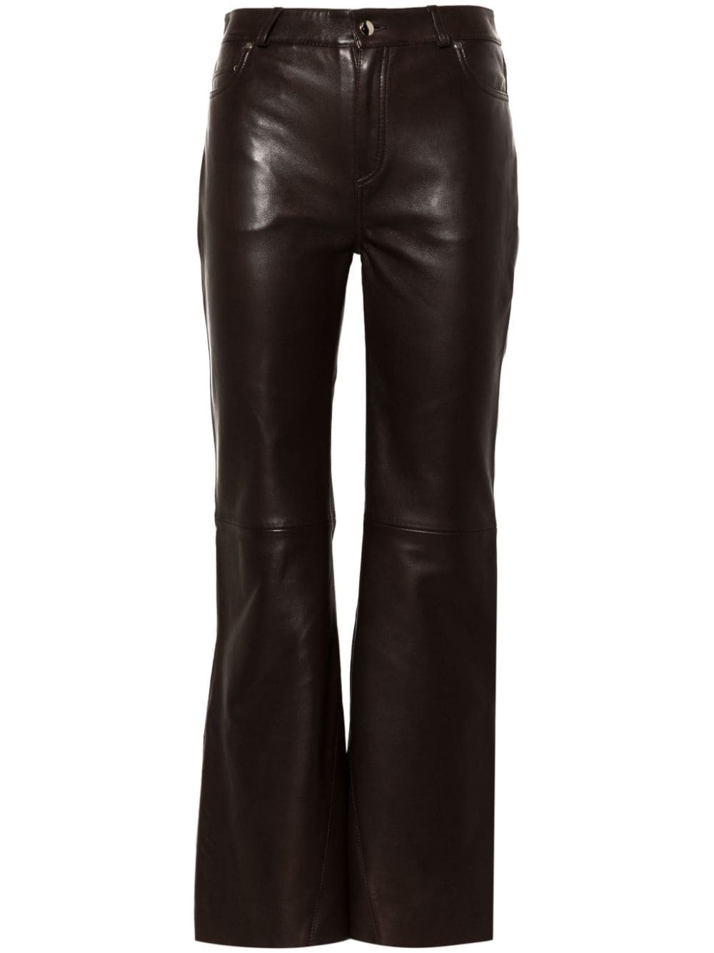 Maje straight-leg leather trousers - Brown von Maje