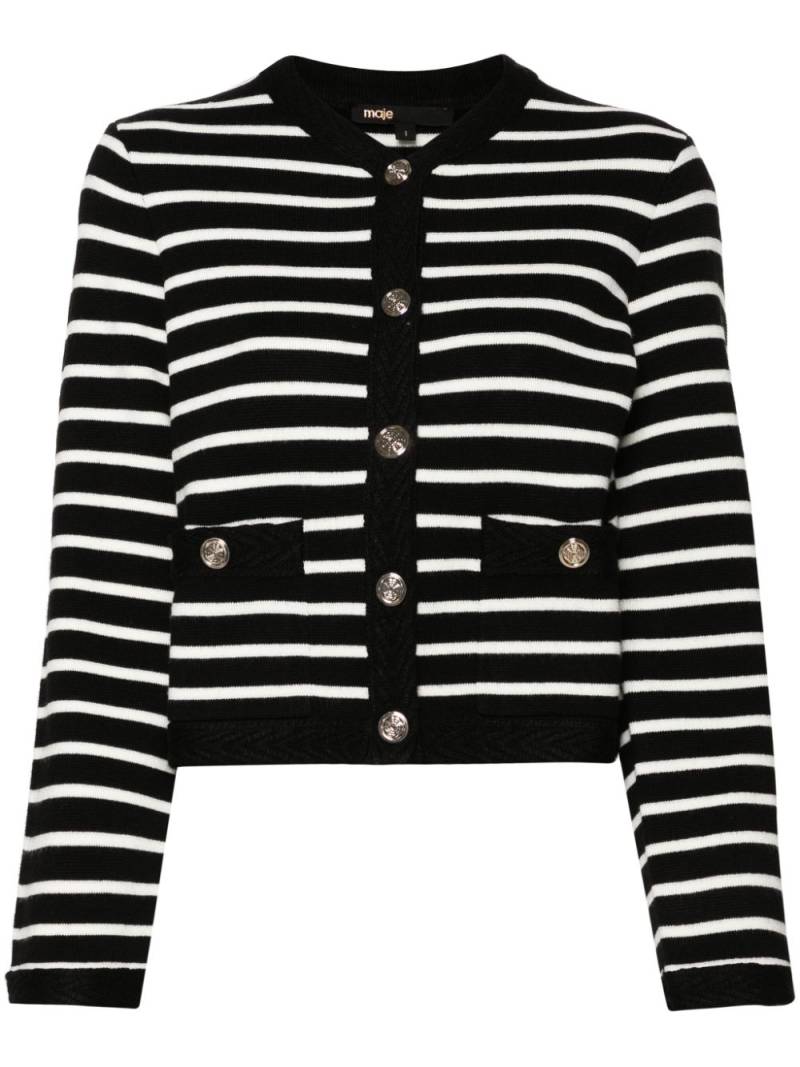 Maje striped knitted cardigan - Black von Maje