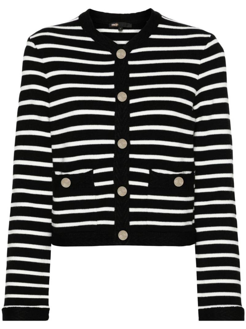 Maje striped knit cardigan - Black von Maje