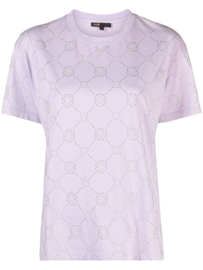 Maje stud-embellished cotton T-shirt - Purple von Maje