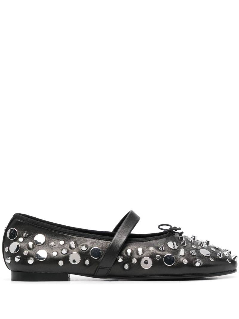 Maje studded leather ballerina shoes - Black von Maje