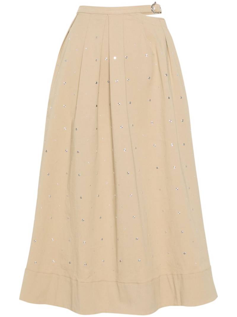 Maje studded midi skirt - Neutrals von Maje