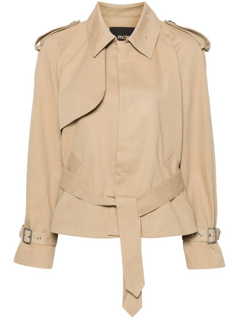 Maje studded trench coat - Neutrals von Maje