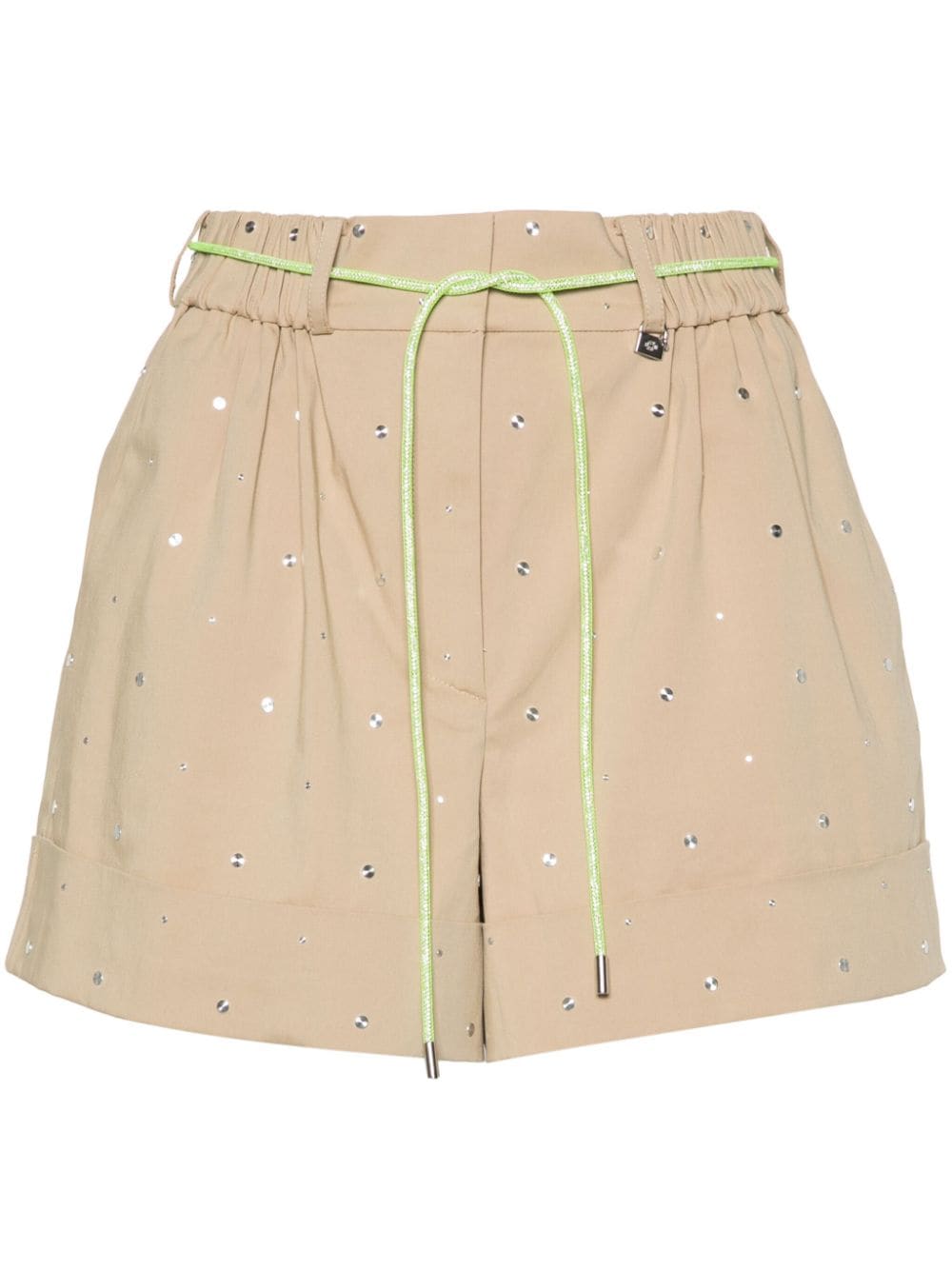 Maje stud-embellished pleated shorts - Neutrals von Maje