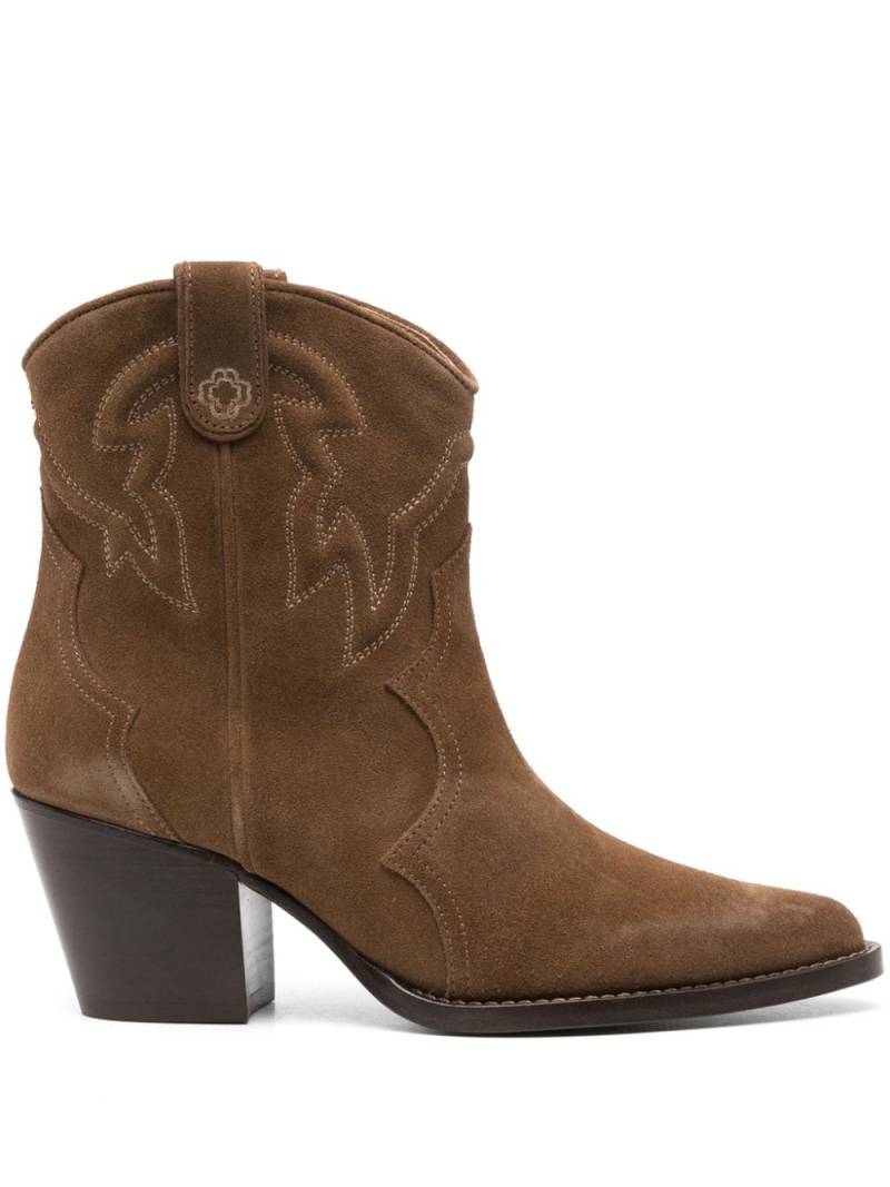 Maje 65mm Western suede boots - Brown von Maje