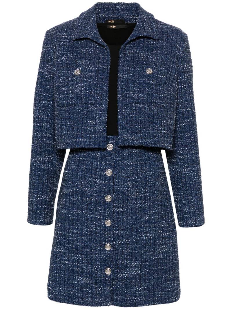 Maje layered tweed mini dress - Blue von Maje