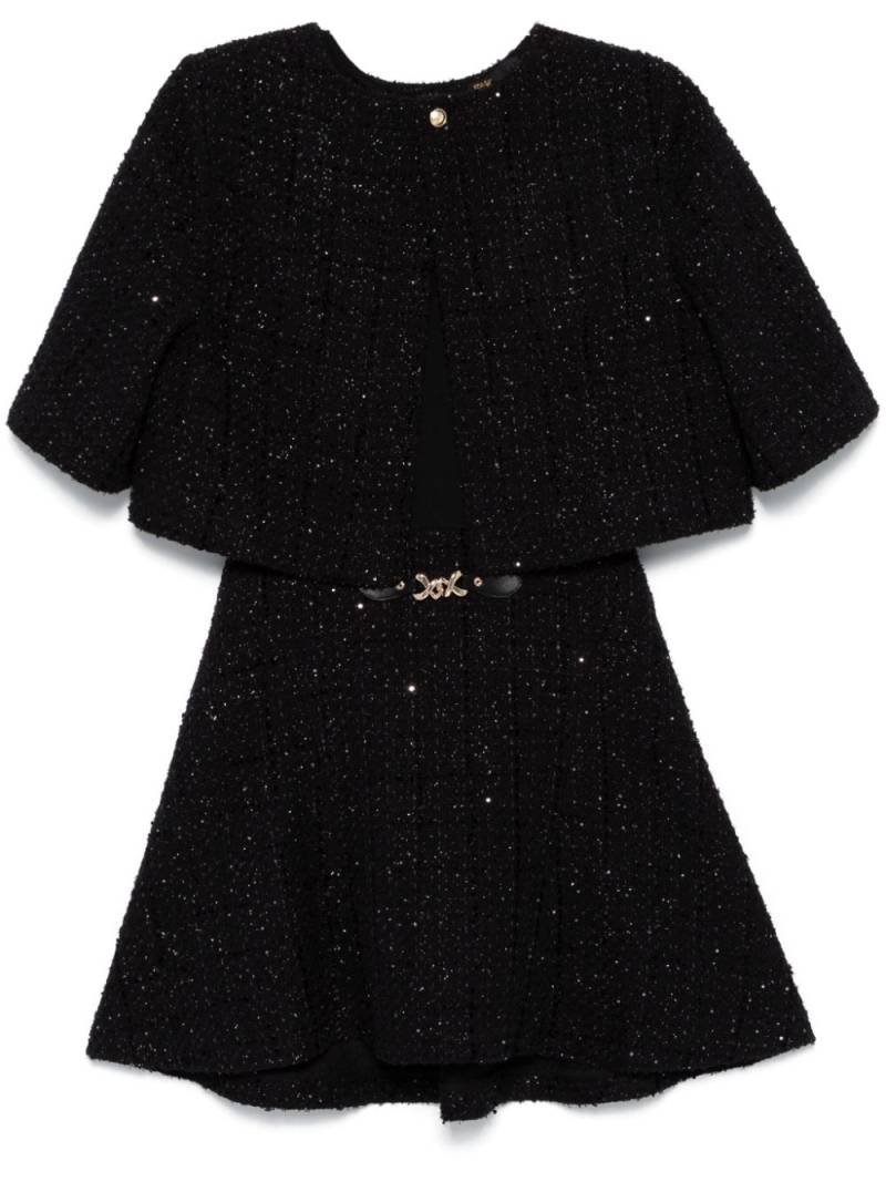 Maje layered tweed mini dress - Black von Maje