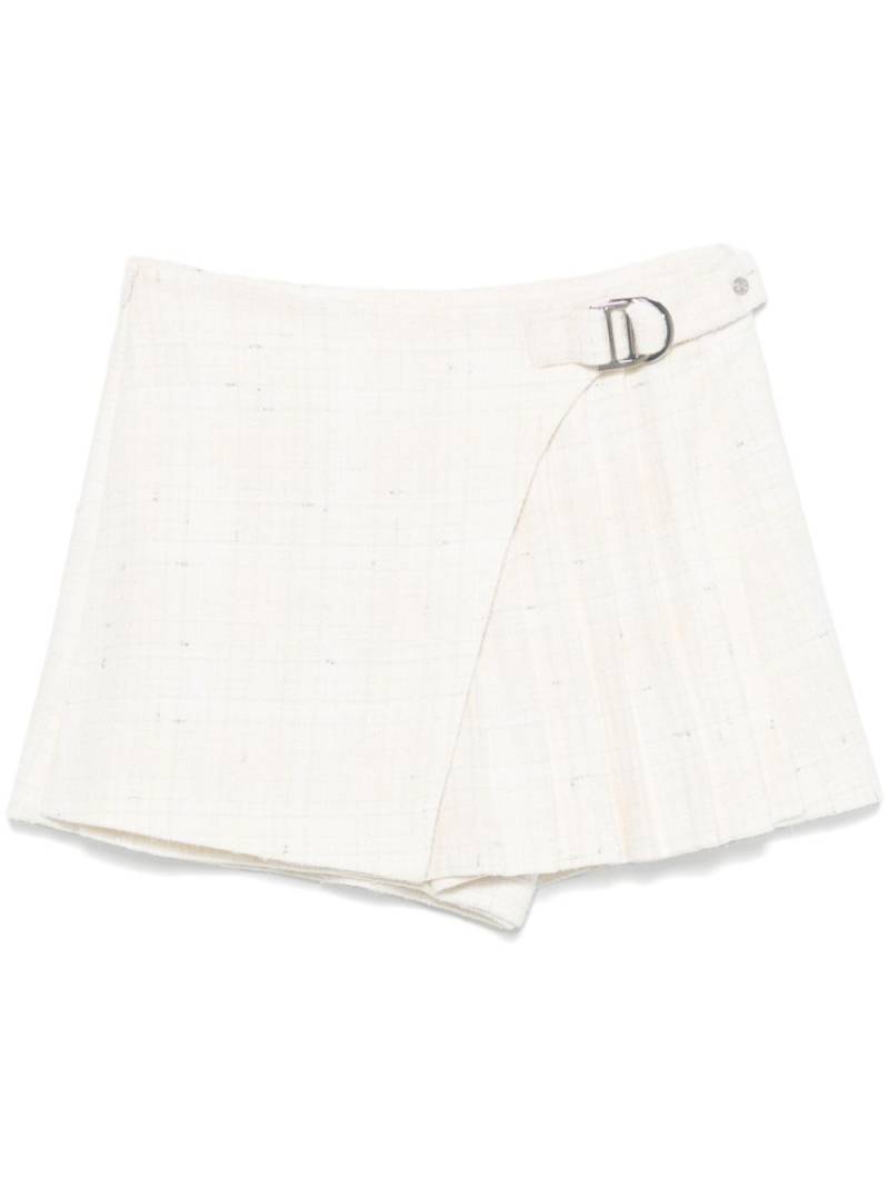 Maje tweed pleated mini skirt - White von Maje