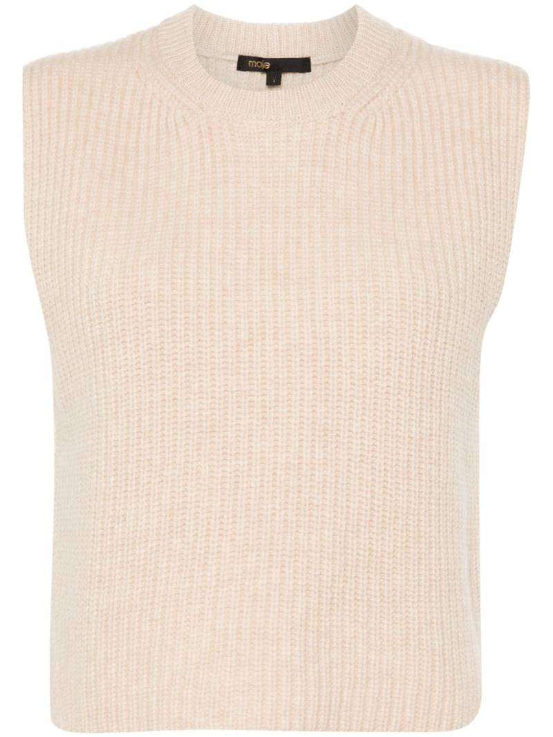 Maje sleeveless wool sweater - Neutrals von Maje