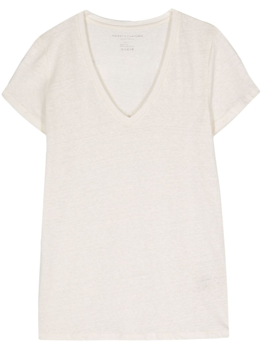 Majestic Filatures V-neck linen-blend T-shirt - Neutrals von Majestic Filatures