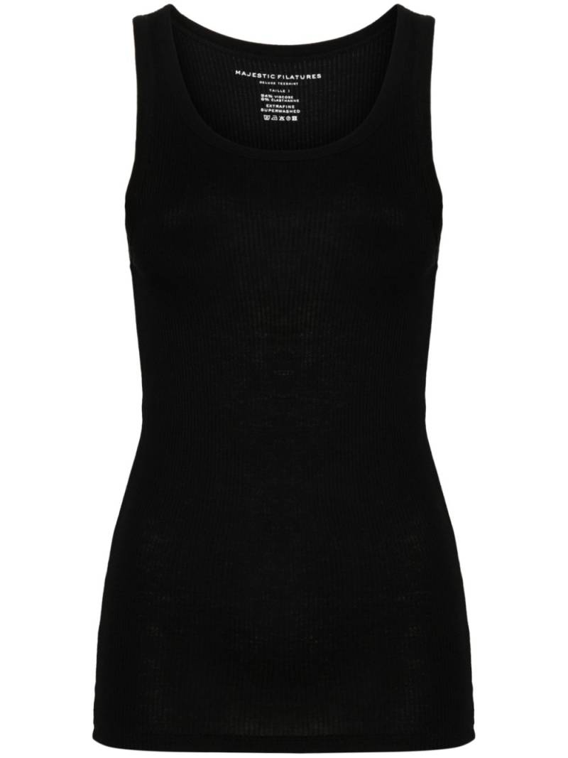 Majestic Filatures fine ribbed tank top - Black von Majestic Filatures