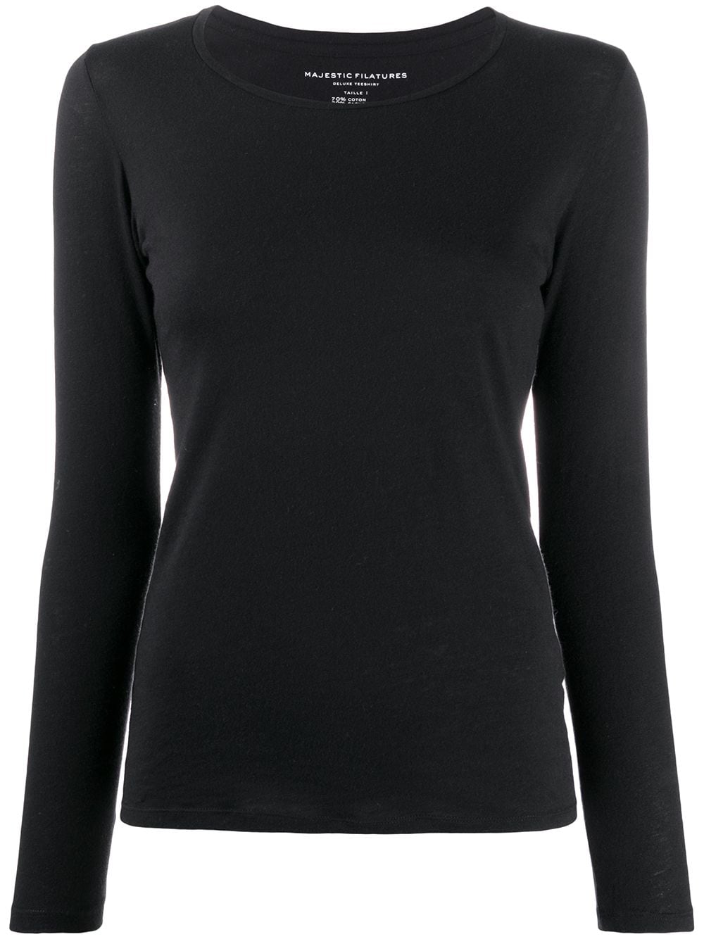 Majestic Filatures long sleeved round-neck top - Black von Majestic Filatures