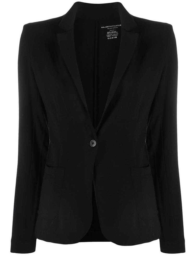 Majestic Filatures single breasted blazer - Black von Majestic Filatures