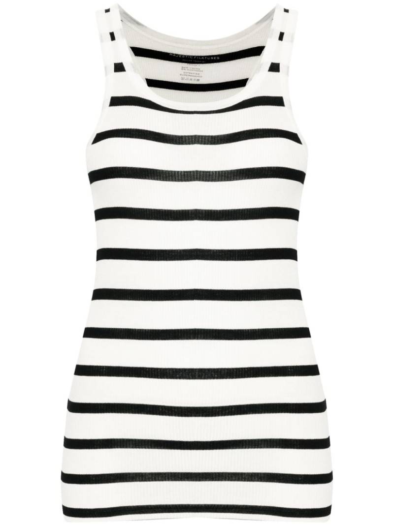 Majestic Filatures striped jersey tank top - Black von Majestic Filatures