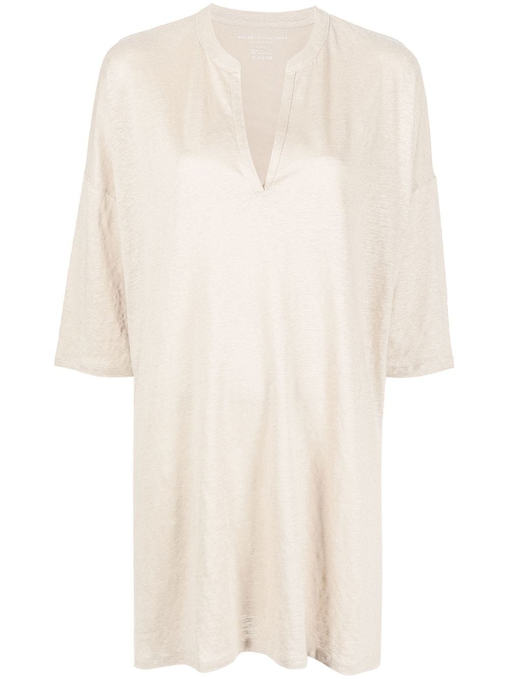 Majestic Filatures three-quarter sleeve tunic - Neutrals von Majestic Filatures