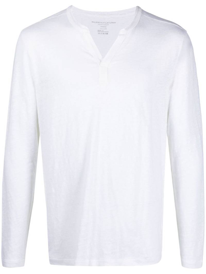 Majestic Filatures v-neck long-sleeve jumper - White von Majestic Filatures