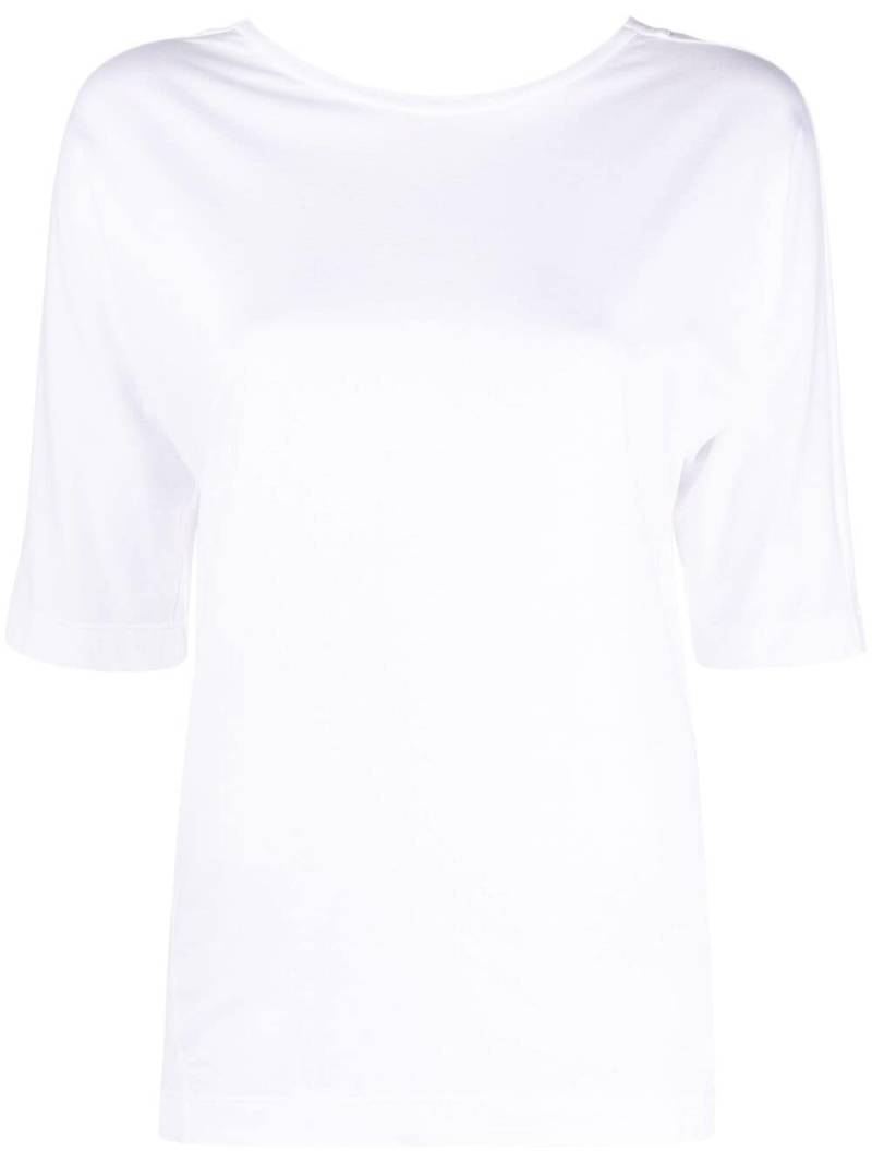 Malo V-back cotton T-shirt - White von Malo