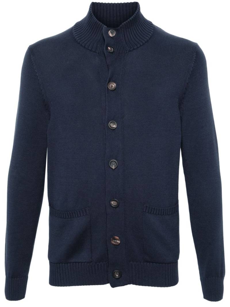 Malo button-up cotton cardigan - Blue von Malo