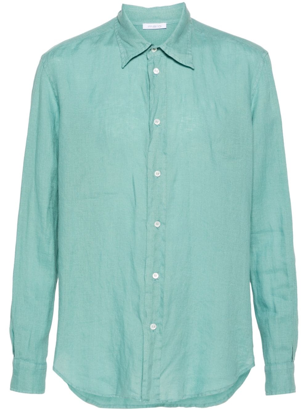 Malo button-up linen shirt - Green von Malo