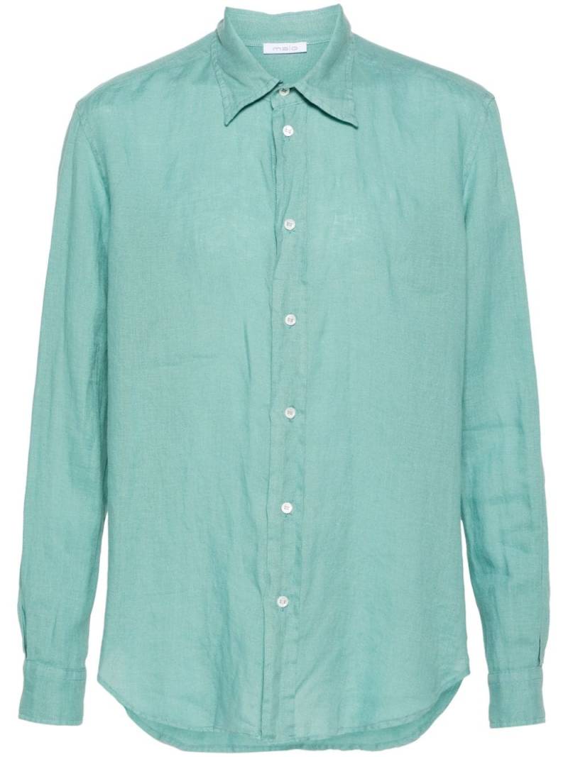 Malo button-up linen shirt - Green von Malo