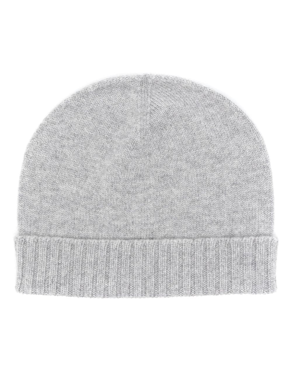 Malo cashmere beanie hat - Grey von Malo