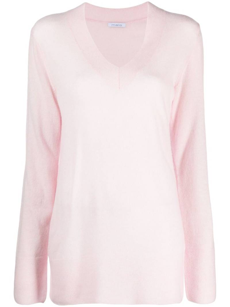 Malo cashmere-blend V-neck jumper - Pink von Malo