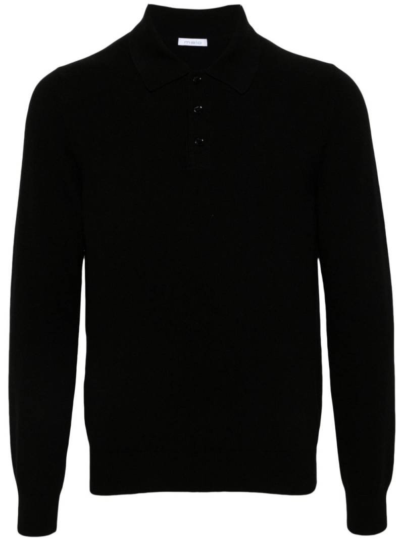 Malo cashmere polo shirt - Black von Malo