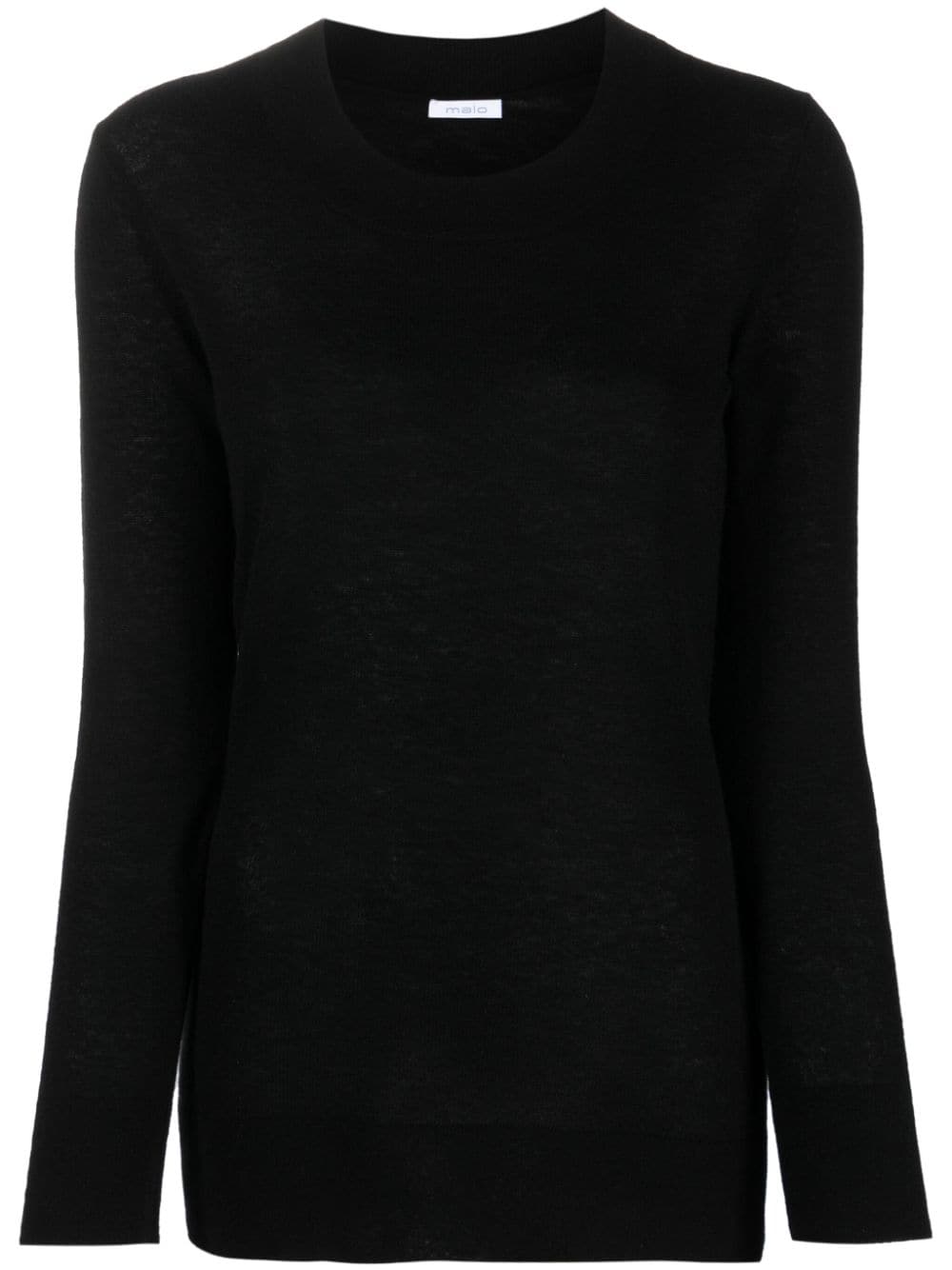 Malo crew-neck fine-knit jumper - Black von Malo