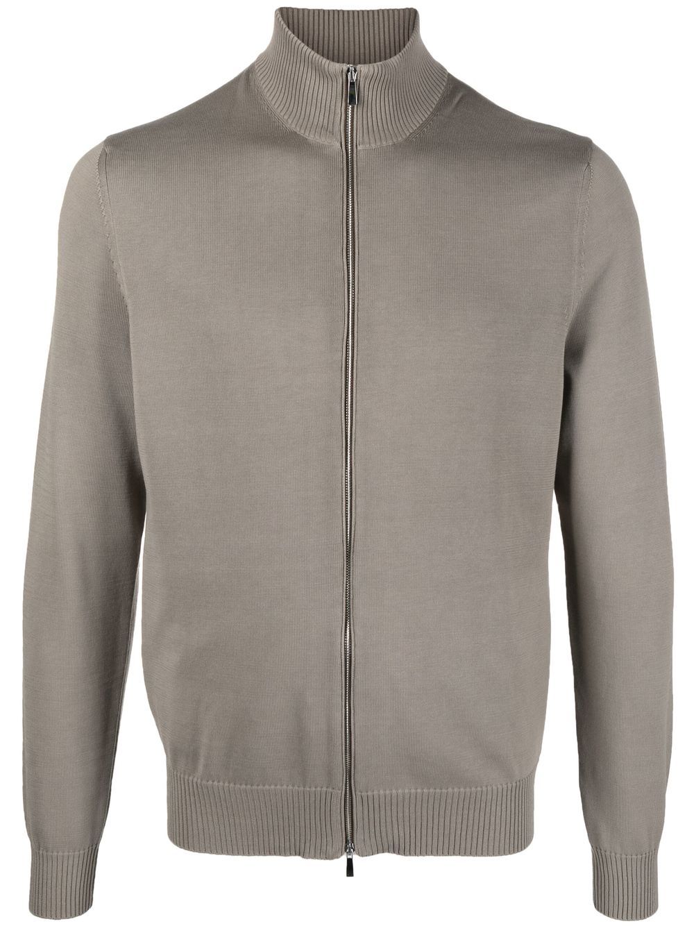Malo fine-knit zip-up jumper - Grey von Malo
