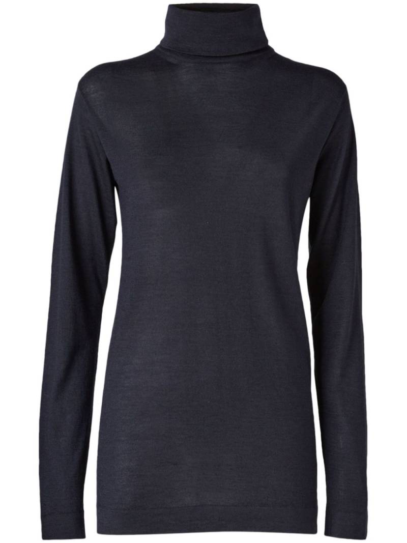 Malo high neck sweater - Blue von Malo