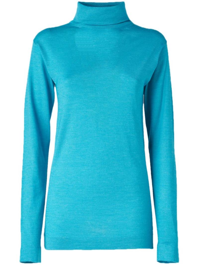 Malo high neck sweater - Blue von Malo